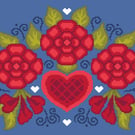 307 - Valentine Roses Cross Stitch Pattern: Mexican Folk Art Heart (PDF Chart) 