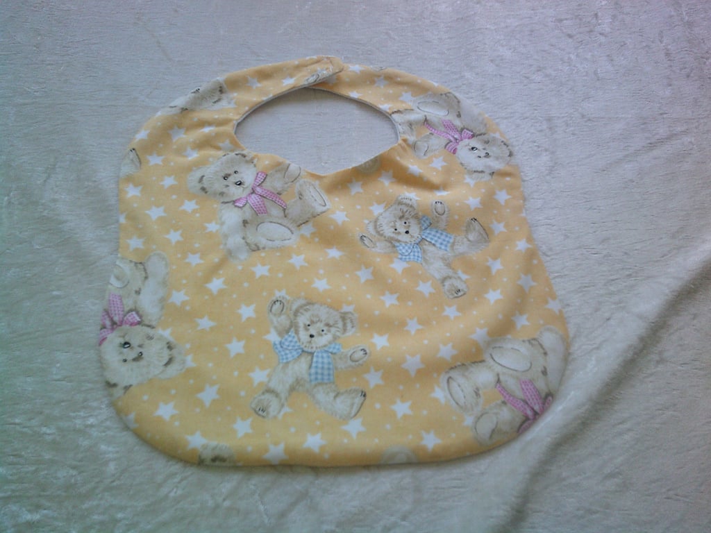 Teddy Bears in Gingham Bows Baby Bib
