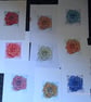 Blue Rose Art Original Print Collagraph Printmaking Floral - Image 6