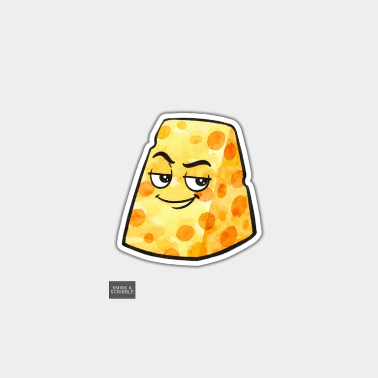 Funny Snarky Vinyl Sticker For Adults - Grumpy Cheese