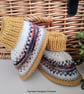 Designer Fairisle 90% % 100% Merino Wool Booties 3-9 months size - Image 3