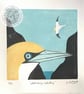 Linocut - original linocut of gannets - Image 1
