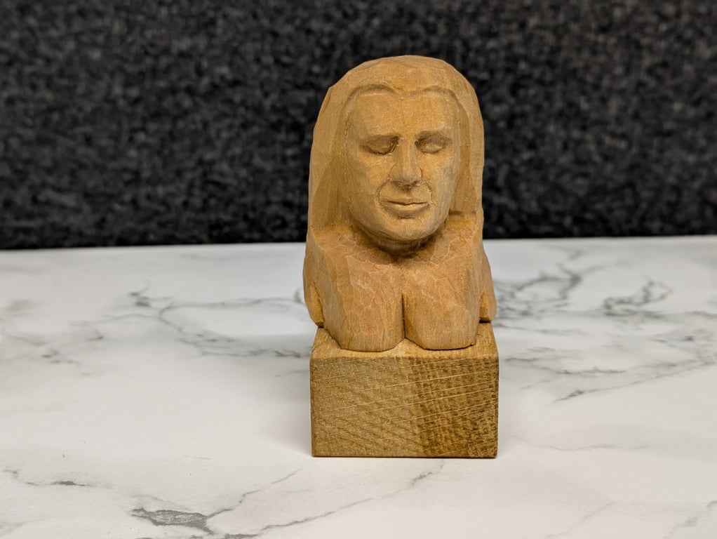 Hand carved wooden sphinx 