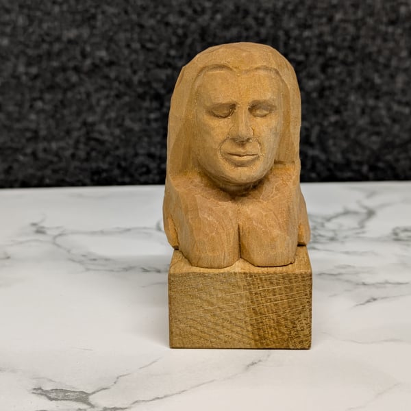 Hand carved wooden sphinx 
