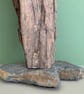 Handmade Driftwood Sculpture on Natural Stone  Modern Abstract Coastal Art Decor - Image 3