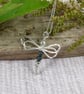 Silver Dragonfly Necklace with Chrysocolla - Image 1