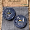 Pair of Handmade ceramic round buttons