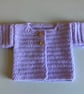Lilac Newborn Cardigan, Handmade in the UK, Baby Shower Gift