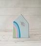 Wooden House, Rainbow House, House Ornament