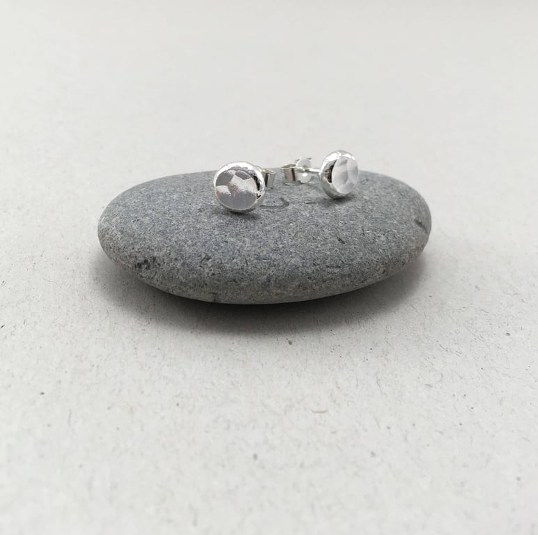 Sterling Silver Pebble Stud Earrings