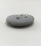 Sterling Silver Pebble Stud Earrings - Image 1