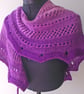 Handspun Knitted Shawl, Scarf or Wrap, Gradient Pink & Purple Pure Merino Wool  - Image 4