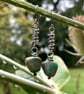 Sterling silver and turquoise bead long scribble earrings - Image 7