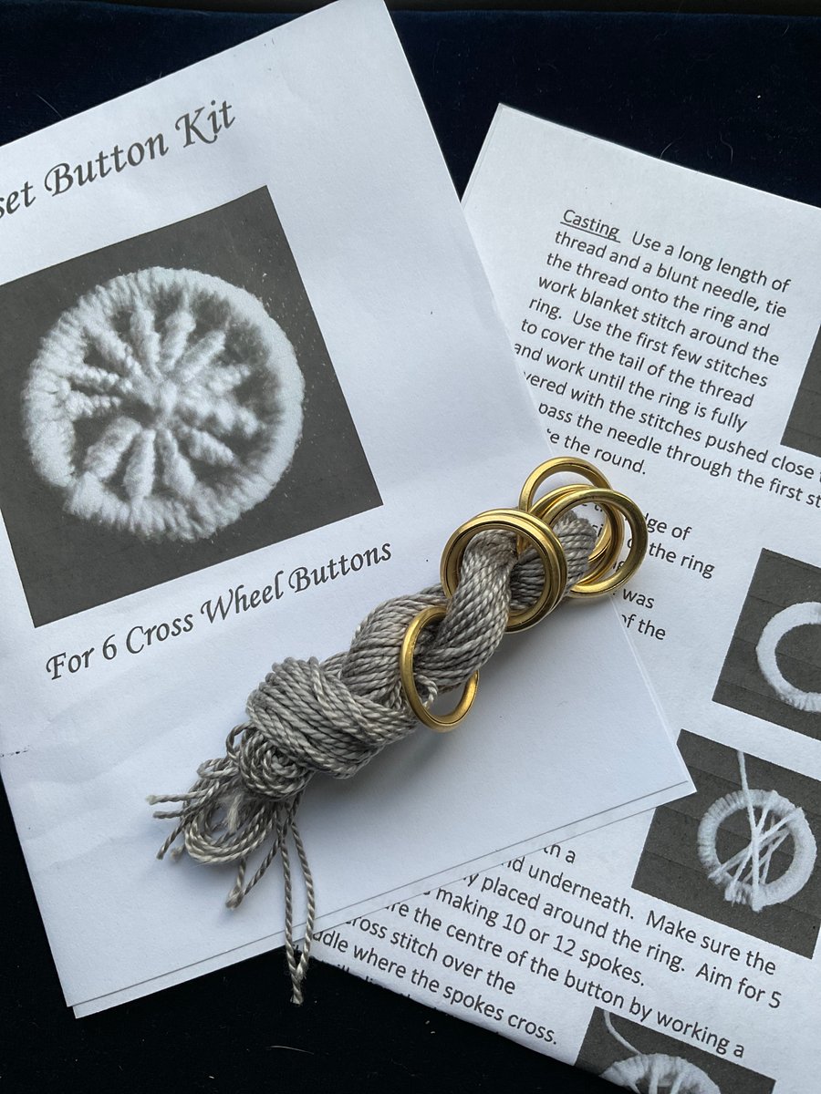Kit to Make 6 x Dorset Cross Wheel Buttons, Mid Grey