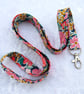 Liberty cotton lanyard, with swivel lobster clip, floral