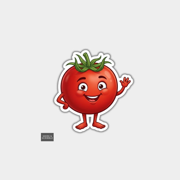 Funny Vinyl Die Cut Sticker For Adults - Cute Tomato