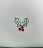 Wire Holly Christmas Card - Handmade - Paper Greeting Card - Holiday Card - Image 3