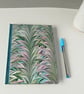 Marbled Aqua Journal, A5 with lined pages. Hardcover notebook, gift for writers.
