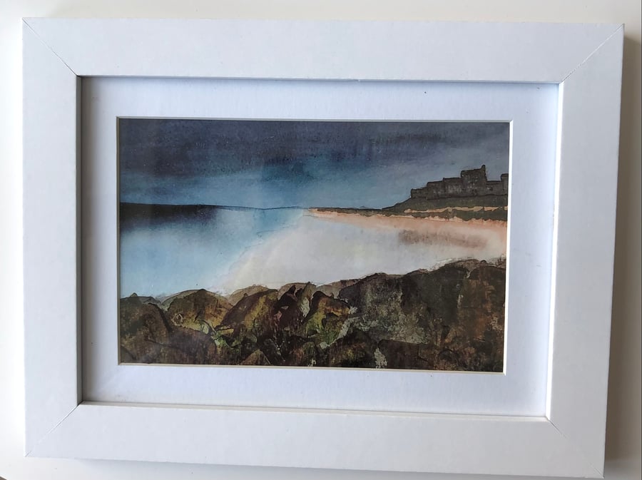 Bamburgh Castle Print of Watercolour Painting