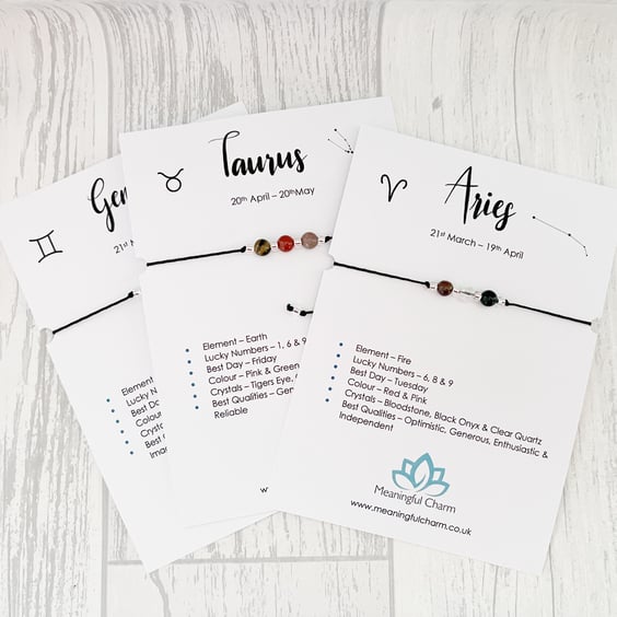 Zodiac Bracelet, Zodiac Gifts, Adjustable, Star Sign Bracelet, Birthday Gifts