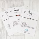 Zodiac Bracelet, Zodiac Gifts, Adjustable, Star Sign Bracelet, Birthday Gifts