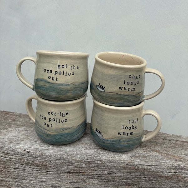 PRE-ORDER: Handmade ceramic mug "Sea Police"