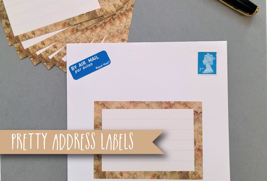 Pretty address labels, vintage pattern