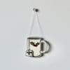 'Christmas Tea Mug' - Hanging Decoration