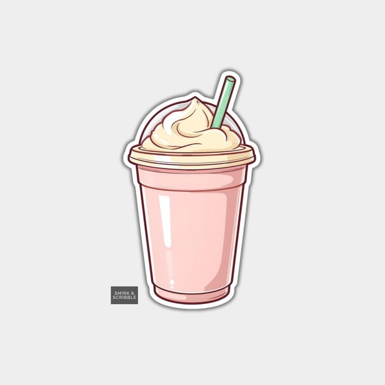 Funny Vinyl Sticker For Adults - Drink Cup With Straw