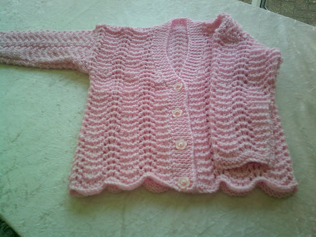 22 inch Pink Lacy Cardigan
