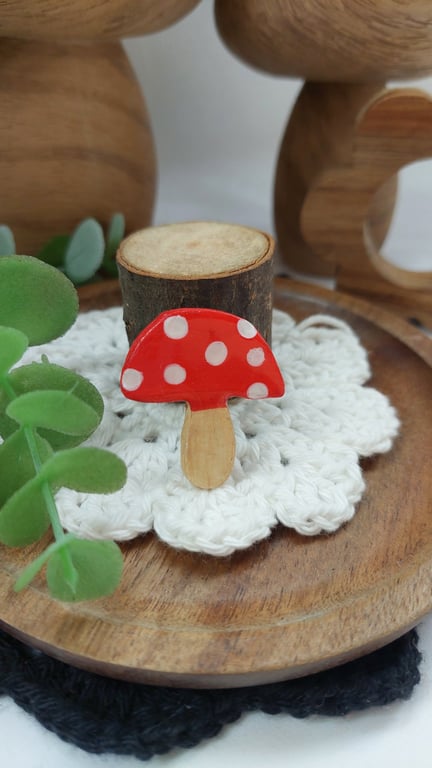 Mushroom pin badge, brooch for nature lovers