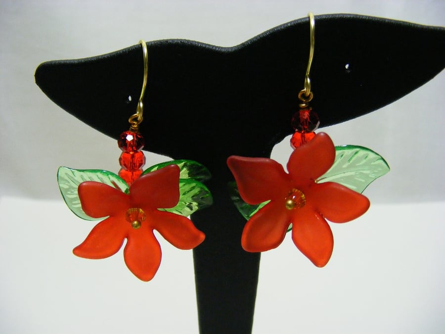 Poinsettia Earrings