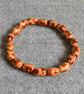 Patterned Wooden Barrel Bead Elastic Bracelet - Image 3