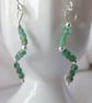 Unique Sterling Silver and Emerald Earrings  - Image 2
