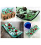 Handmade Fused Glass Curved Free Standing Roses Picture - Floral Suncatcher - Image 1