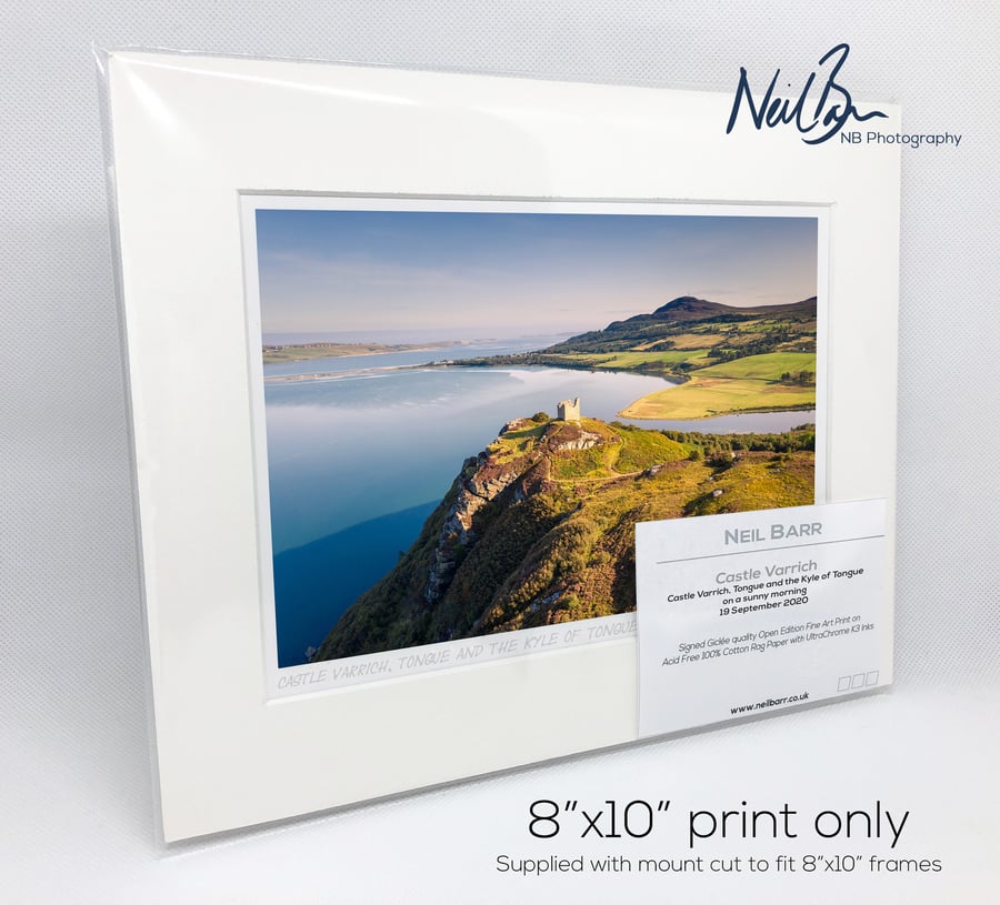Castle Varrich, Tongue & Kyle of Tongue - A5 (10" x 8") Unframed Print