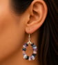Hand made multicoloured chip hooped earrings