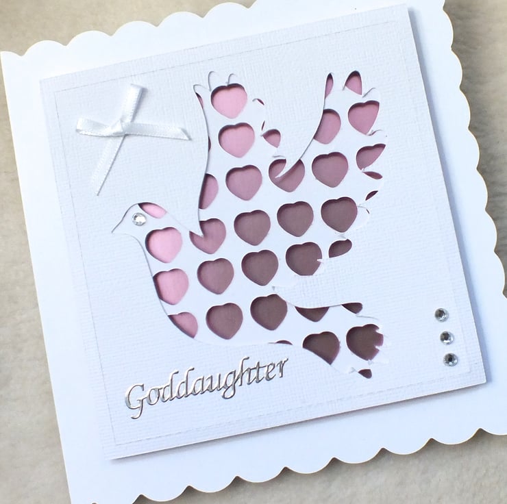 Luxury Handmade Goddaughter Christening Card Folksy