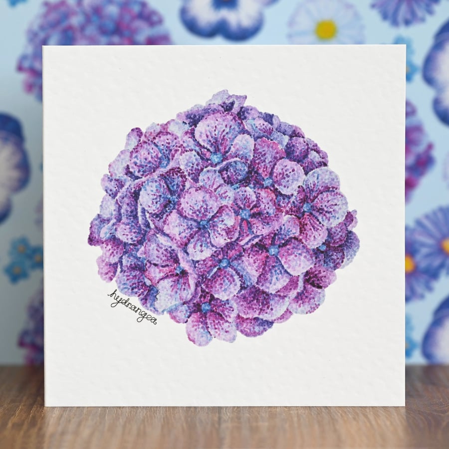 Hydrangea Blank Floral Card