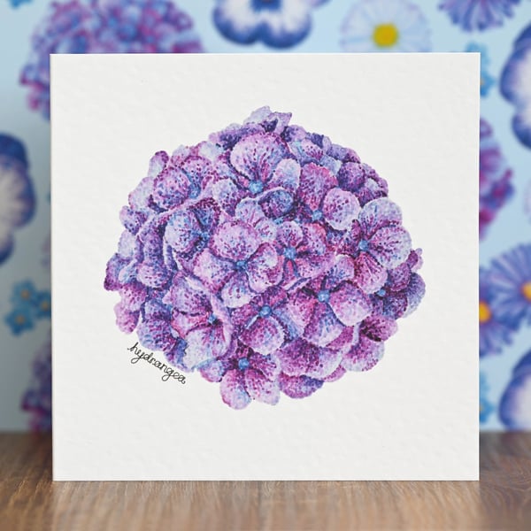 Hydrangea Blank Floral Card