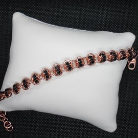 SALE - Two tone barrel weave bracelet