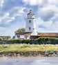 A4 Print Of The Sir Peter Scott Lighthouse (East Bank Lighthouse) Watercolour 