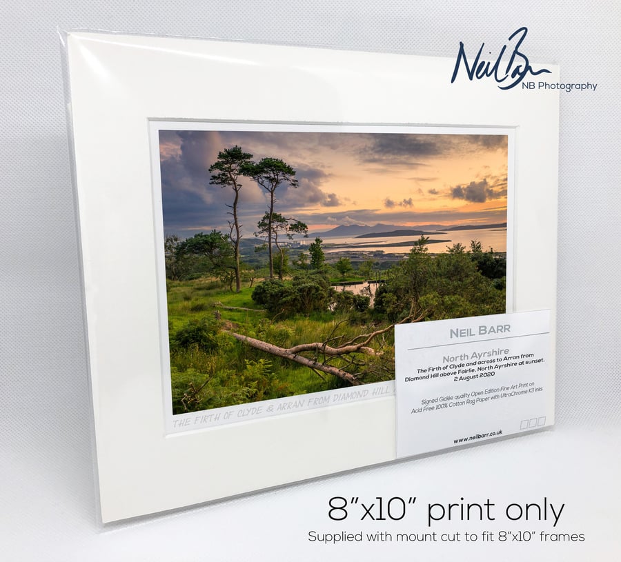 Firth of Clyde & Arran from Fairlie, Ayrshire - A5 (10" x 8") Unframed Print