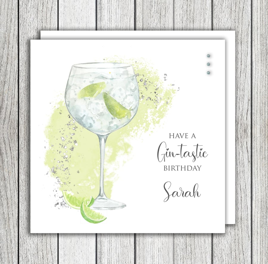 Gin-tastic Lime Birthday Card