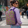 Backpack rucksack purple vinyl green pink purple paisley cotton rucksack