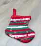 Small Scrappy Fabric Hanging Christmas Stocking - Image 2