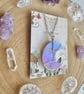 Angel Aura Pink Amethyst Moon Crystal Necklace,Sterling Silver, Moon lover gift  - Image 5