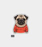 Funny Vinyl Sticker For Adults - Cute Grumpy Pug