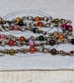 Multicoloured agate necklace with copper wirework and glass pendant  - Image 7