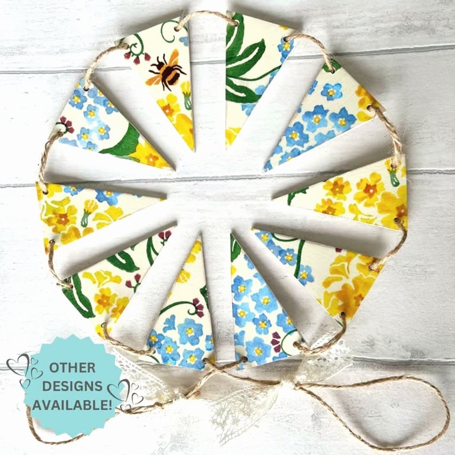 Wooden Bunting Emma Bridgewater Decoupaged Designs